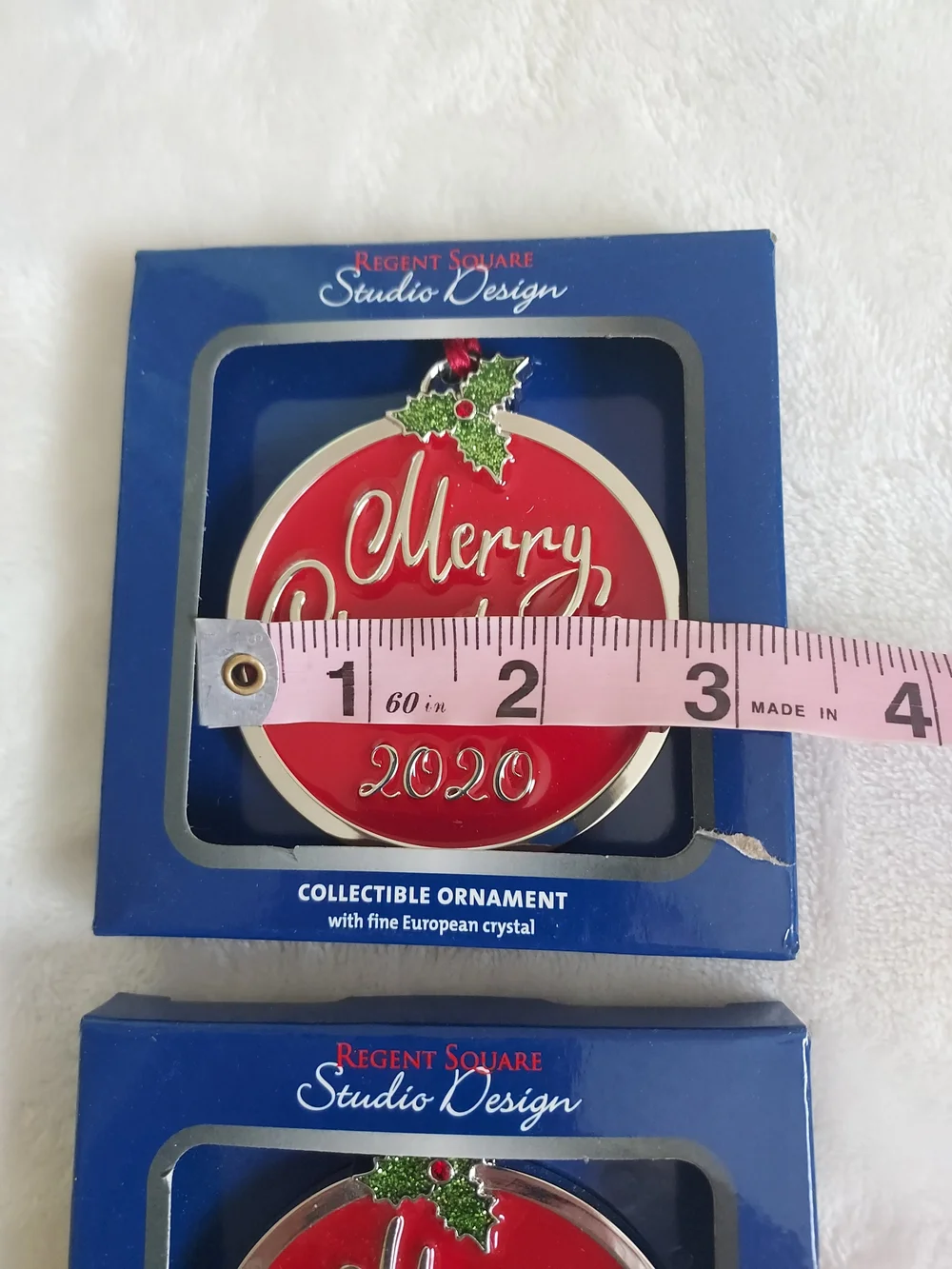 Merry Covid Christmas 2020 Red & Silver Metal Collectible Ornament